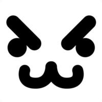 simple mean animal face icon vector
