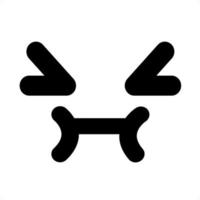simple annoyed face icon vector