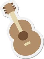 an acoustic guitar sticker vector