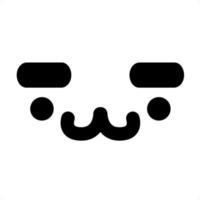 cute pet face with eyebrows icon vector