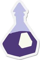 magic potion in fancy bottle sticker vector