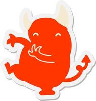 little dancing devil sticker vector