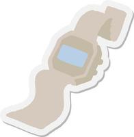 old digital watch sticker vector