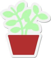 peaceful house plant sticker vector