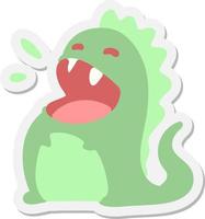 happy dinosaur sticker vector