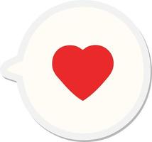 love heart in speech bubble sticker vector