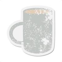 coffee mug grunge sticker vector