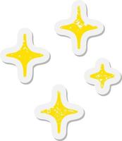 bright and shining star symbols grunge sticker vector