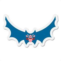 cute halloween bat sticker vector