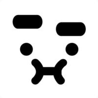 raised eyebrow face icon vector