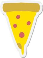 melting pizza sticker vector