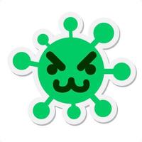 simple mean animal virus sticker vector