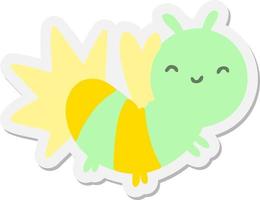 cute cartoon glow bug sticker vector