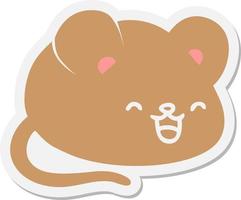 cute cartoon mouse sticker vector