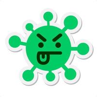 annoyed virus sticker vector