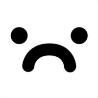 simple sad face icon vector