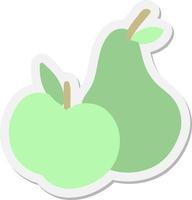 an apple and a pear sticker vector