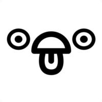 exasperated staring face icon vector