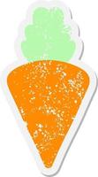 tasty looking carrot grunge sticker vector
