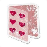 valentine card grunge sticker vector