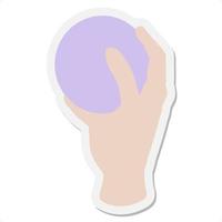 hand holding ball sticker vector