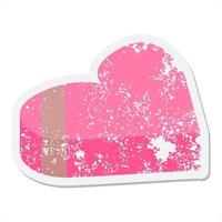 valentine heart shaped chocolate box grunge sticker vector