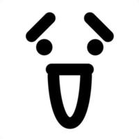 nervous but happy laughing face icon vector