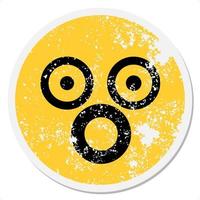 shocked face circular sticker vector