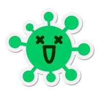 super happy dead virus sticker vector