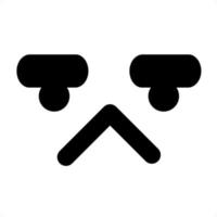 displeased face icon vector
