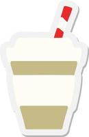 takeout coffee cup sticker vector