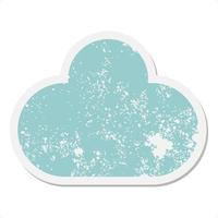 raincloud grunge sticker vector