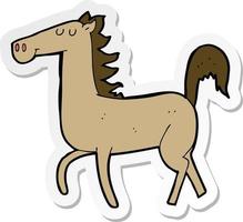 sticker of a cartoon horse vector