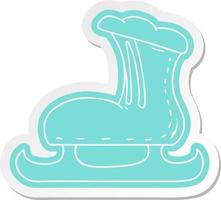 cartoon sticker of an ice skate boot vector