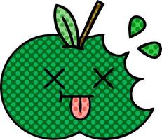 comic book style cartoon juicy apple vector