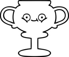 line drawing cartoon trophy vector