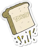 sticker of a cartoon toast vector