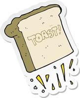 sticker of a cartoon toast vector