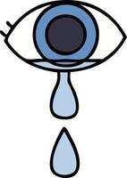 cute cartoon crying eye vector