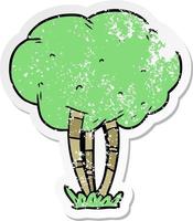 distressed sticker of a cartoon tree vector