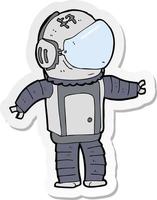 sticker of a cartoon astronaut vector