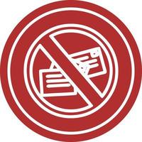 no mail circular icon vector