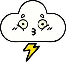 comic book style cartoon thunder cloud vector