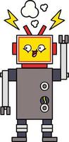 cute cartoon dancing robot vector