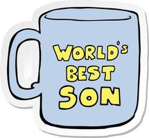 sticker of a worlds best son mug vector