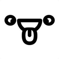 cute happy cross eyed face icon vector