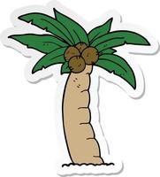 sticker of a cartoon palm tree vector