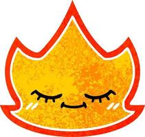 retro illustration style cartoon fire flame vector