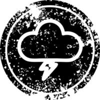 storm cloud distressed icon vector