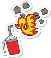 sticker of a cartoon blow torch vector